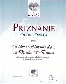 Eles dobitnik priznanja Občine Divača 2012